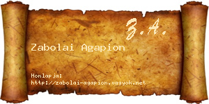 Zabolai Agapion névjegykártya